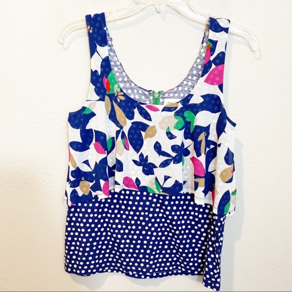 Anthro Meadow Rue Throughway Tiered Floral Tank